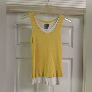 Yellow & white tank top